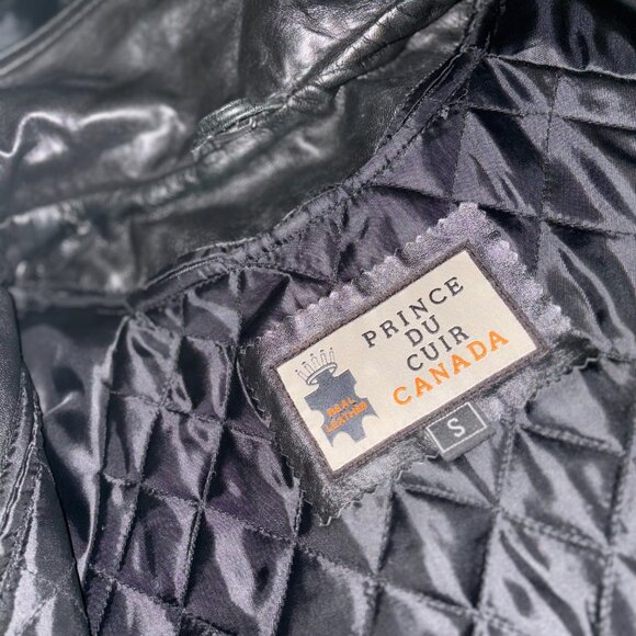 Vintage Black Genuine Leather Prince du Cuir Jacket S - Picture 7 of 11